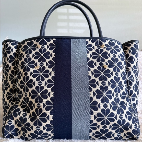 Kate Spade Blue and Cream Floral Tote NWT - Picture 3 of 9